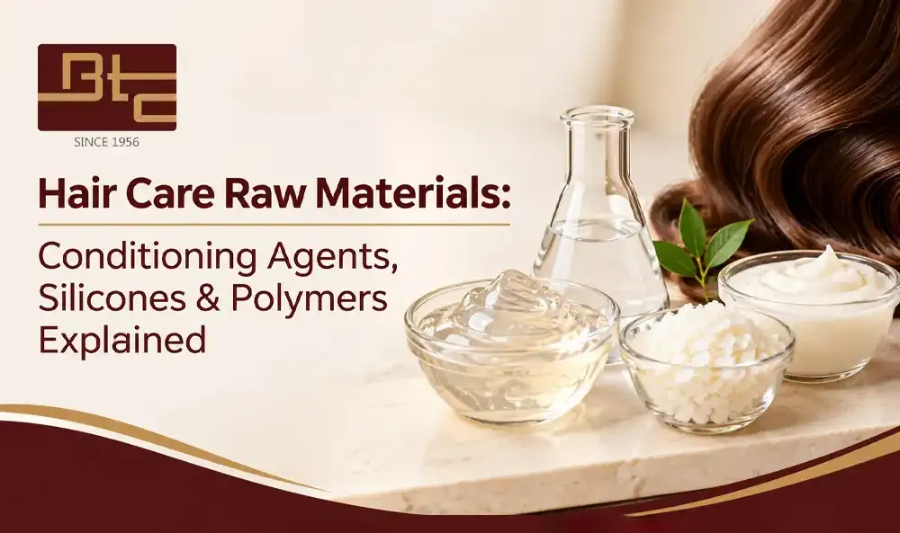 Hair care raw materials including conditioning agents, silicones and polymers